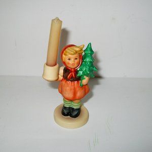 HUMMEL GOEBEL FIGURINE "GIRL with FIR TREE CANDLE HOLDER" HUM #116 TMK6 4.75"T